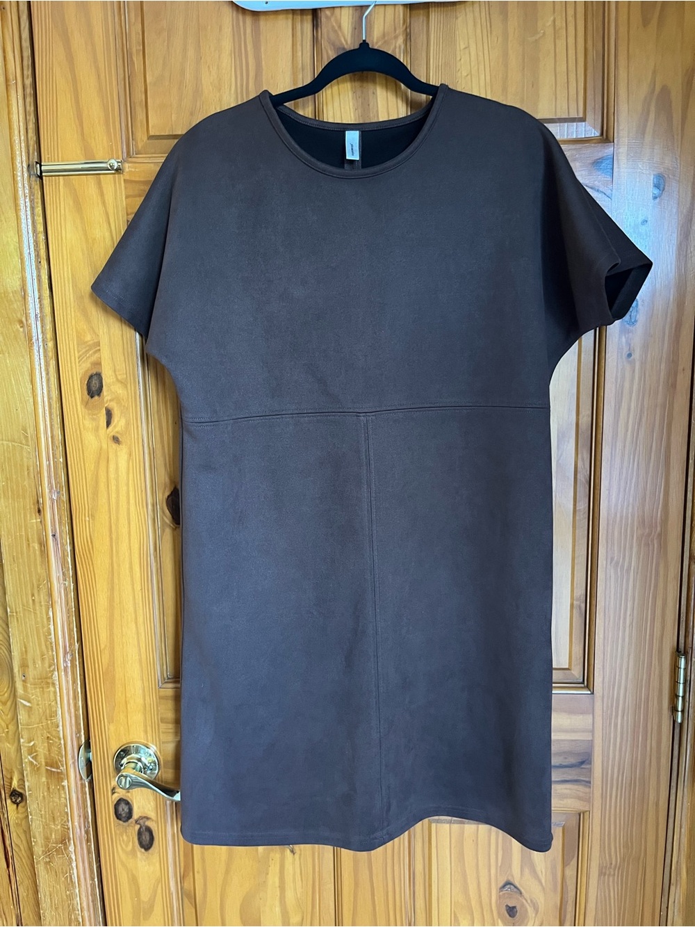 Soyaconcept Short Sleeve Shift Dress in Dark Brown